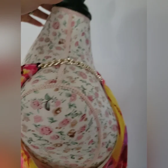 Jennifer Lopez Floral Halter Neck Dress - Pink and Yellow Size Large - Picture 4 of 8